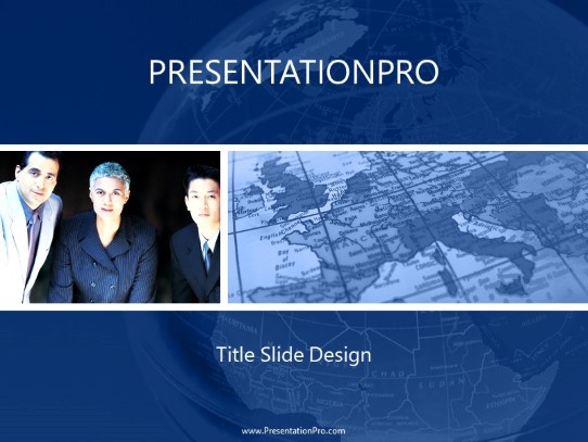 The Board Blue PowerPoint Template title slide design