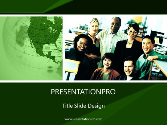 The Company 02 Green PowerPoint Template title slide design