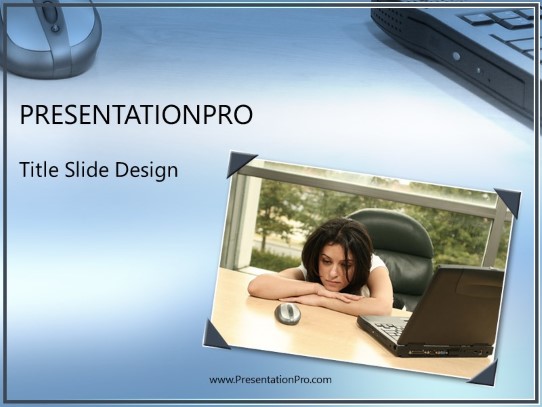 Tired At Work PowerPoint Template title slide design