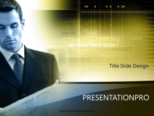 Virtualstock Gold PowerPoint Template title slide design