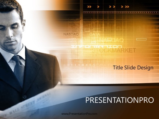 Virtualstock Orange PowerPoint Template title slide design