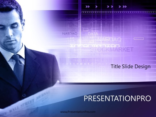 Virtualstock Purple PowerPoint Template title slide design