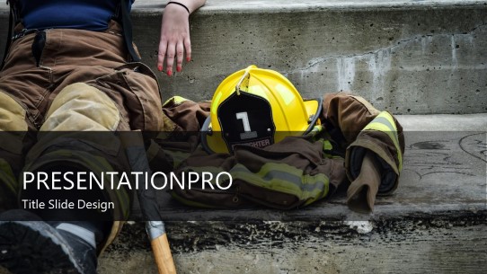 Fire Rescue Widescreen PowerPoint Template title slide design