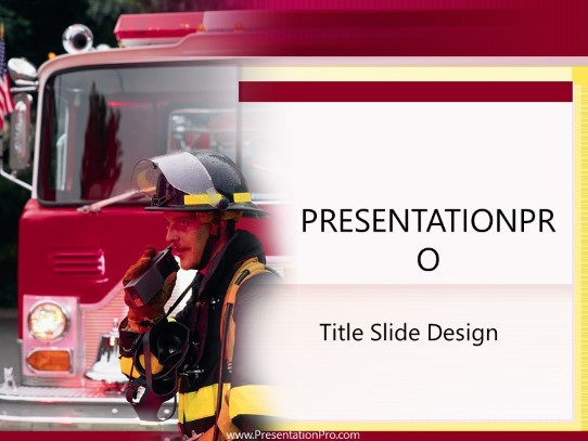 Fireman PowerPoint Template title slide design