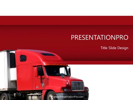 Red Truck PowerPoint Template title slide design