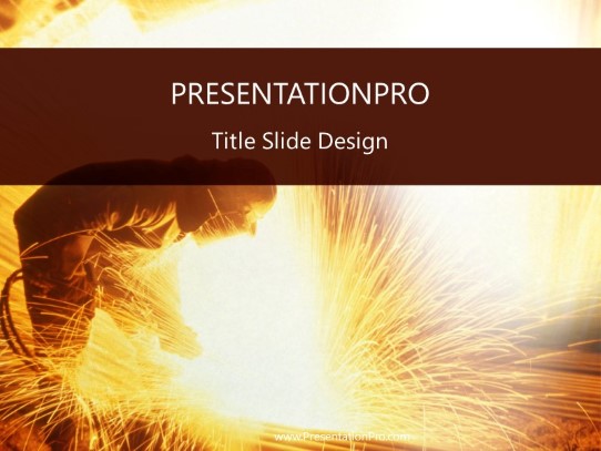 Welder Sparks PowerPoint Template Background In Industry Careers 