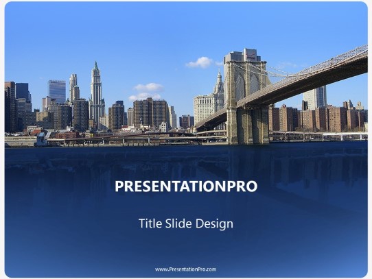 Brooklyn Bridge PowerPoint Template title slide design