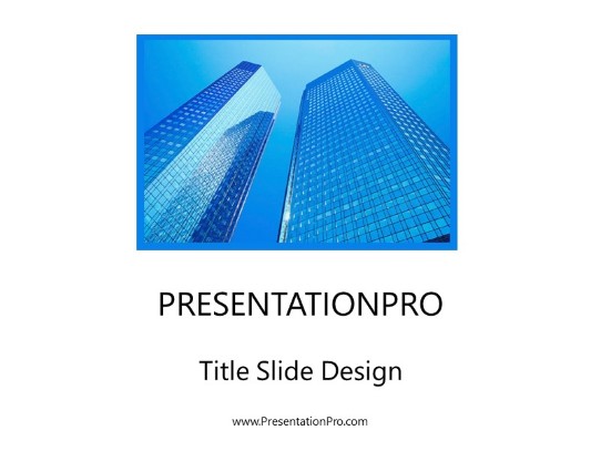 Blue Buildings2 PowerPoint Template title slide design