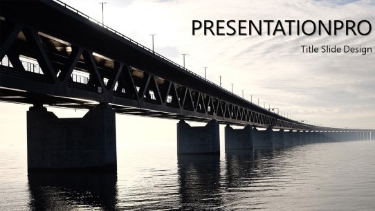 Bridge Over Water Widescreen PowerPoint Template title slide design