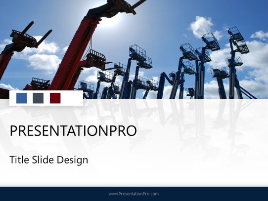 Fork Lifts Sky PowerPoint Template title slide design