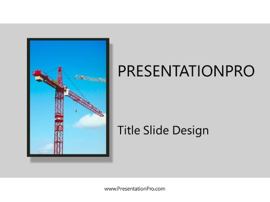 Red Crane PowerPoint Template title slide design