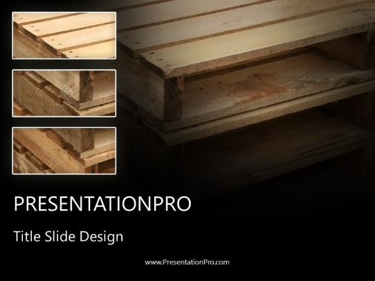 Wooden Stack PowerPoint Template title slide design