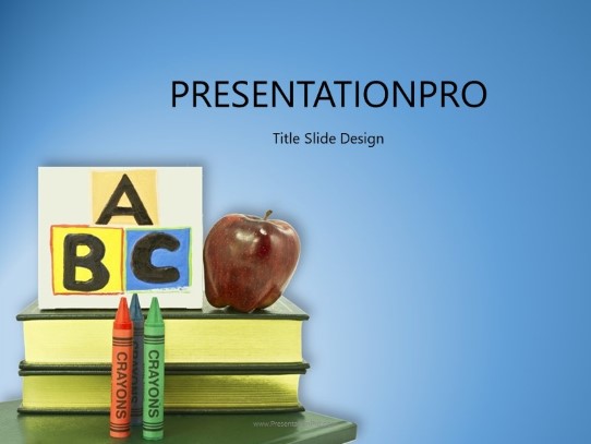 ABC Apple Crayons PowerPoint Template title slide design