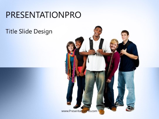 Back For Highschool Blue PowerPoint Template title slide design