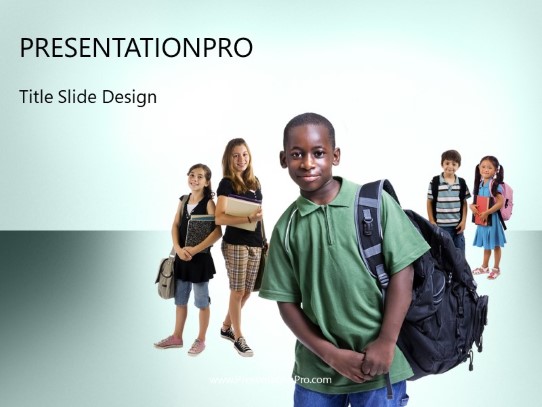 back for school green PowerPoint Template title slide design
