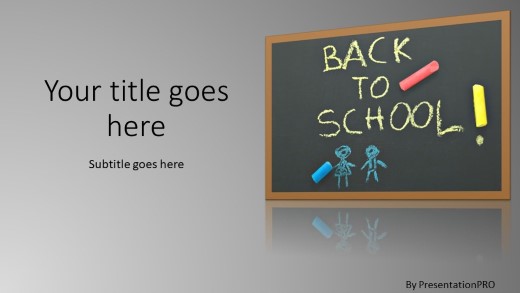Back To School Black Board Widescreen PowerPoint Template title slide design