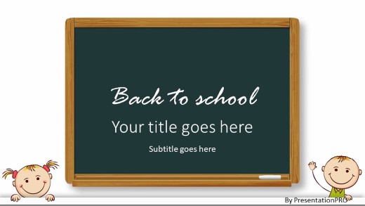 Back To School Kids Widescreen PowerPoint Template title slide design
