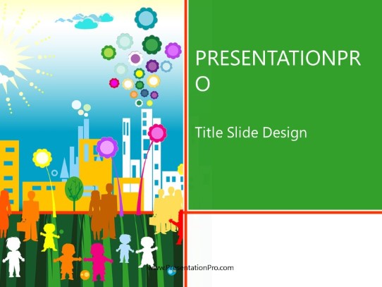 Childs Day PowerPoint Template title slide design