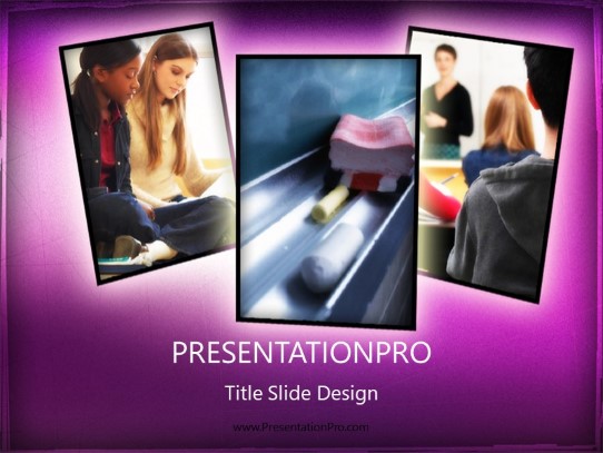 Education Pur PowerPoint Template title slide design