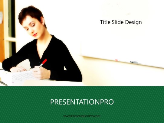 Grading 02 Green PowerPoint Template title slide design