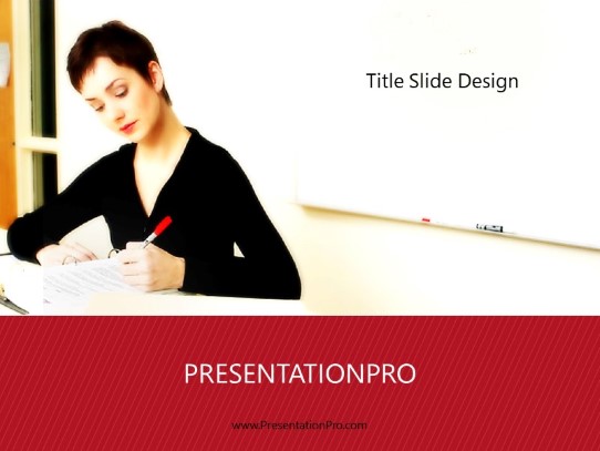 Grading 02 Red PowerPoint Template title slide design