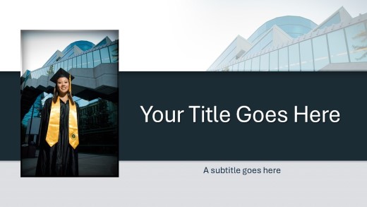 Graduate Widescreen PowerPoint Template title slide design