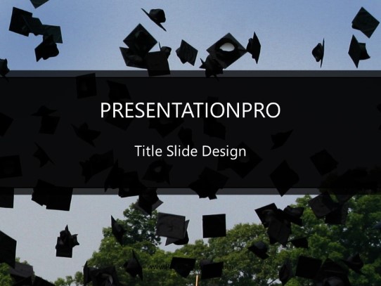 Graduation Toss PowerPoint Template title slide design