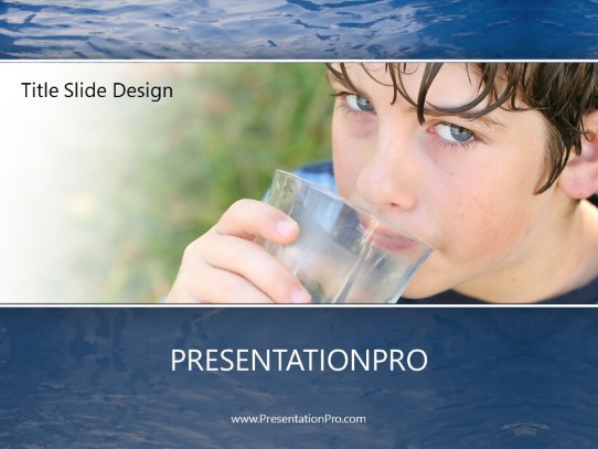 H2o Hydration PowerPoint Template title slide design