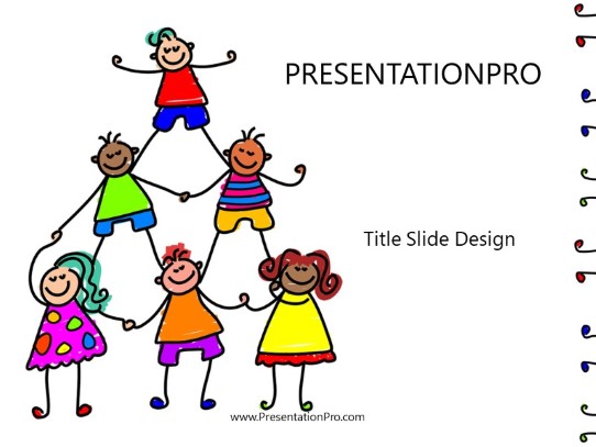 kid stack PowerPoint Template title slide design