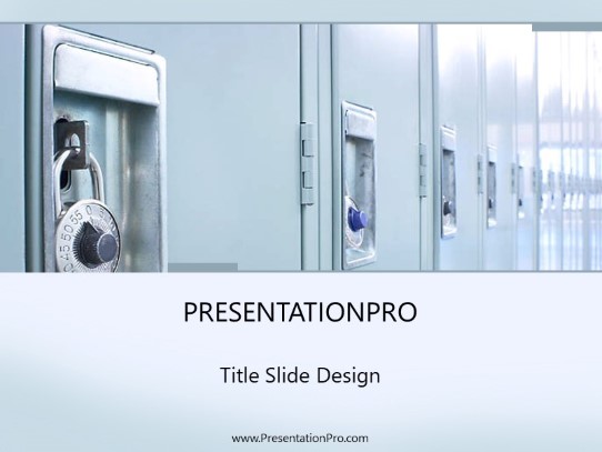 Lockers PowerPoint Template title slide design