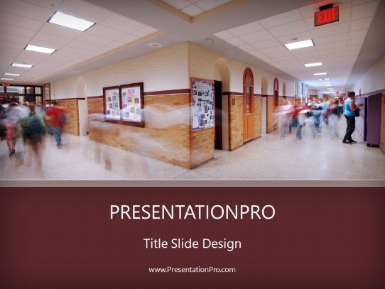 School Rush PowerPoint Template title slide design