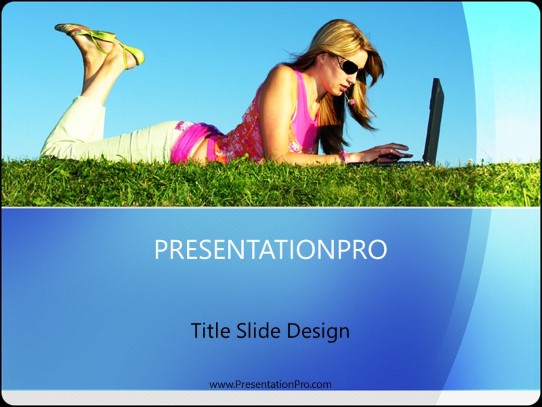 Student Grassy Notebook PowerPoint Template title slide design