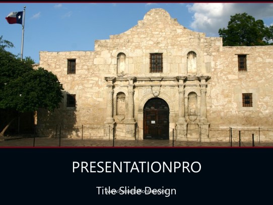 Texas Alamo PowerPoint Template title slide design