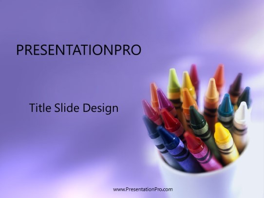 Crayons PowerPoint Template title slide design