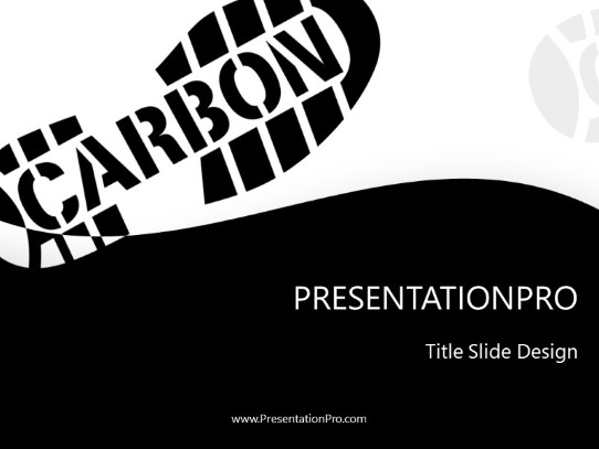 Carbon Footprint Black PowerPoint Template title slide design