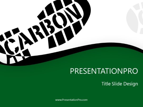 Carbon Footprint Green PowerPoint Template title slide design