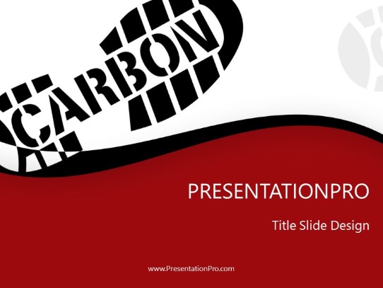 Carbon Footprint Red PowerPoint Template title slide design
