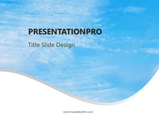 Clouds Waves 01 PowerPoint Template title slide design