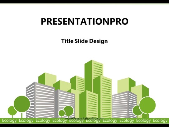 Ecology Green City PowerPoint Template title slide design