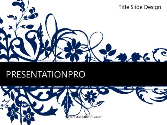 Floral Abstract Blue PowerPoint Template title slide design