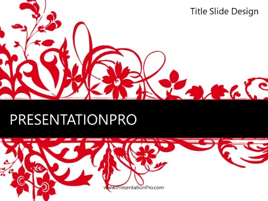 Floral Abstract Red PowerPoint Template title slide design