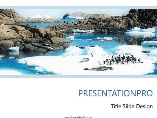 Ice Caps PowerPoint Template title slide design