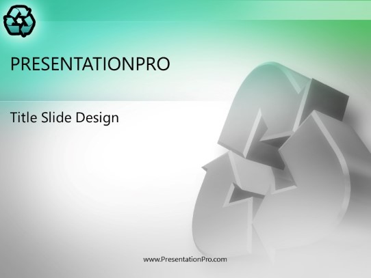 Recycler Gray PowerPoint Template title slide design