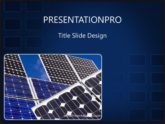 Solar Paneled Sky PowerPoint Template title slide design