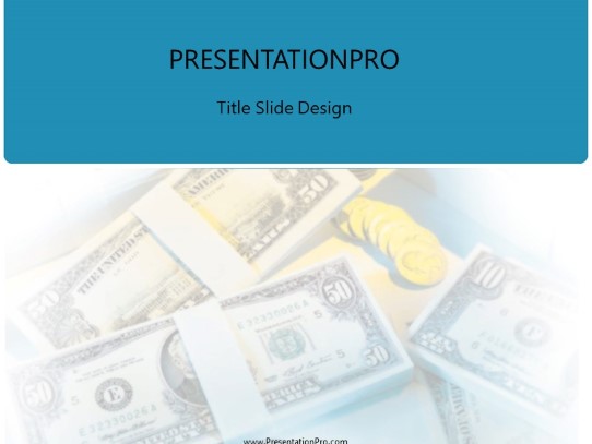 Blue Bills PowerPoint Template title slide design