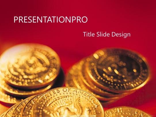 Coins02 PowerPoint Template title slide design