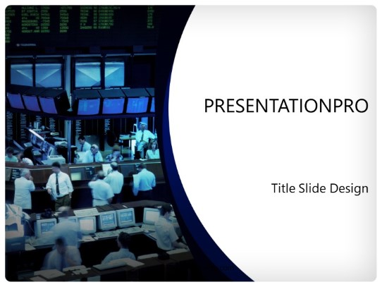 European Stock Exchange White PowerPoint Template title slide design