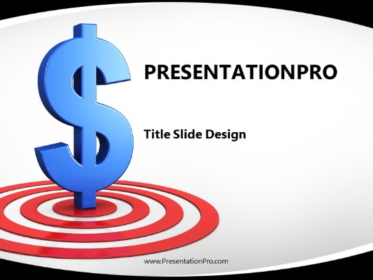 Financial Target Black PowerPoint Template title slide design