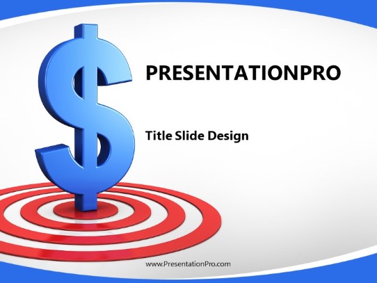 Financial Target Light Blue PowerPoint Template title slide design