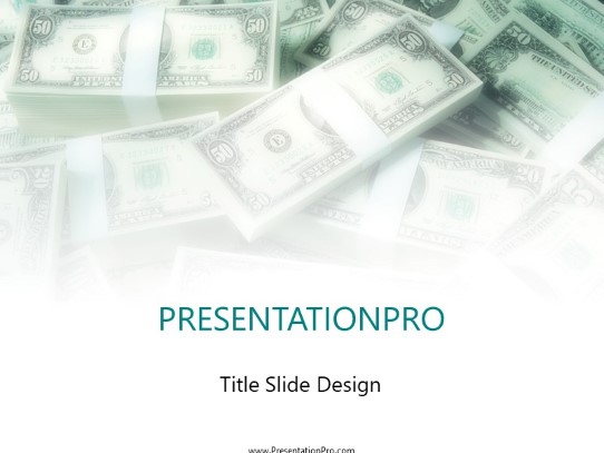 Money Pile PowerPoint Template title slide design
